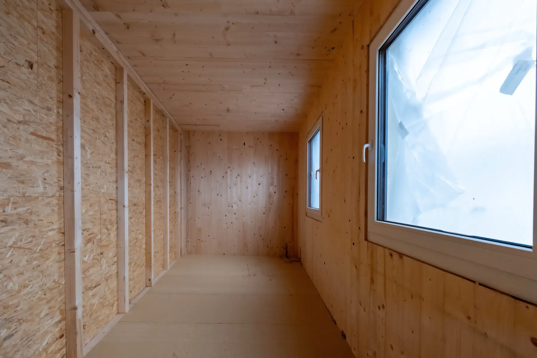 Gedämmter Innenraum in Holzbauweise – KfW-40-Standard